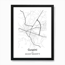 Guspini,Italy Minimalist Map