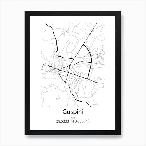 Guspini italia mappa - guspini,italia,