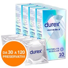 Durex Invisible Preservativi Classici Extra Sottili Profilattici Lubrificati