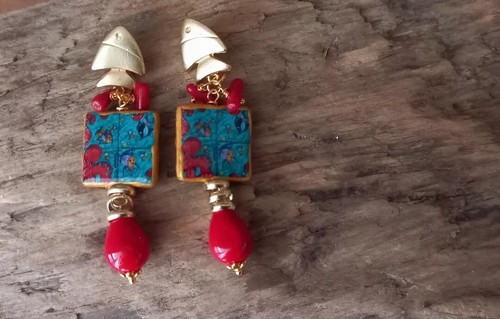 Orecchini estivi ceramica - in,
