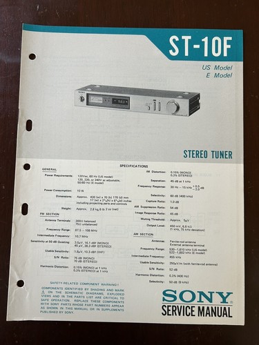 Sony 10f sintonizzatore - st-10f,