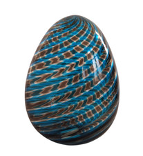 Uovo vetro soffiato canne VENINI di Murano vintage 1988 Celeste  Talpa originale