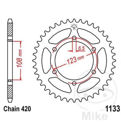 Corona 1133 denti passo 420 - corona,