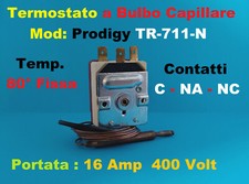 Termostato a bulbo capillare 80°Fisso Prodigy TR-711-N stufe caldaie