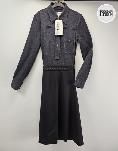 Abito camicia midi nero maison - abito,