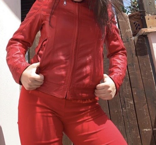 Giubbino ecopelle donna rosso - giubbino,