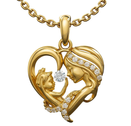 Collana con cuore madre - , e
