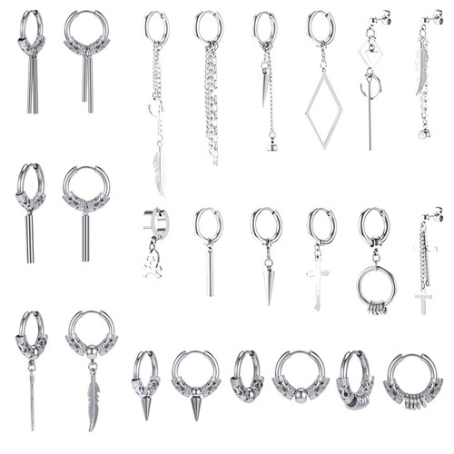 24pz set orecchini cerchio - orecchini,
