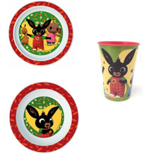 SET PAPPA BING BUNNY CONIGLIETTO 2 PIATTI + BICCHIERE BAMBINO - BIN19/3PZ