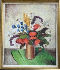 Natura Morta Impressionista Con Fiori Estivi Dipinto A Olio Firmato H HANSEN