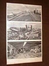 Rare vedute di Sesto Calende del 1882 Ponte sul Ticino Officina Castellammare