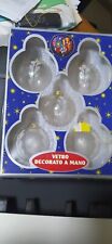 Palle Sfere Natale vetro decorate a mano pz 5. Nuove. 