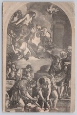 Postcard Art Painting Burial