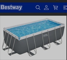 Bestway Power Steel 56457 Piscina Fuori Terra 412x201x122cm - Grigio