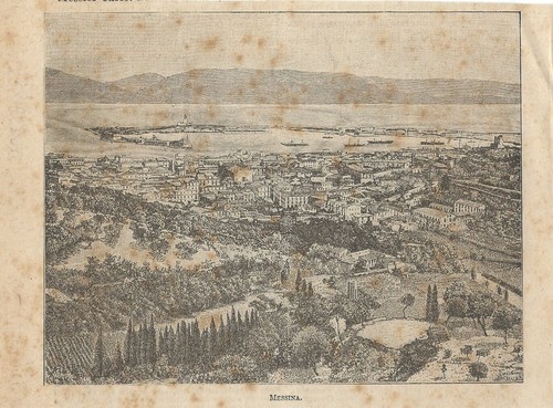 Stampa antica messina veduta - stampa,