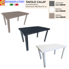 Tavolo in Polipropilene per Uso Esterno 118x79x72 Bianco Antracite Tortora
