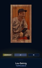 TOPPS BUNT 206 2024 - SCHEDA DIGITALE LOU GEHRIG 55cc LEGGENDARIA YANKEES