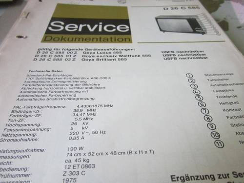 Philips chassis i d 26 - tv,