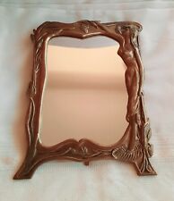 ANTICO SPECCHIO  TRUCCO  DA TAVOLO  Ottone lavorato pezzo unico 