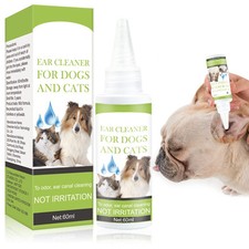 Gocce Acari Pulisci Orecchie Cane Gatto 60ml-Detergente Anti Prurito-Ear Cleaner