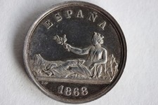 Moneta di prova 5 pesetas 1868