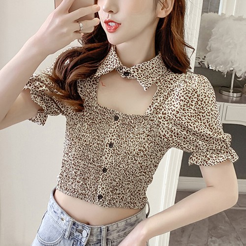Donna leopardo corto maglia - leopardo,