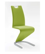 2 Sedie Sala da Pranzo Verde Prato a Sbalzo Moderne Imbottite in Finta Pelle 