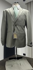 ABITO UOMO MADE IN ITALY VERDE LANA TASMANIA 46 48 50 52 54 56 58 60 AUTUNNO INV