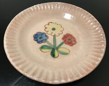 Piatto da parete 9" ceramica artistica italiana ICS Vietri maiolica marchio pesce