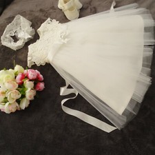  Abito da battesimo + fascia battesimo vestito bambino battista ecrù 56,62,68,74,80,86,92,98  