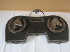 Organizzatore organizer scrivania penne antico in pelle vintage ferro di cavallo