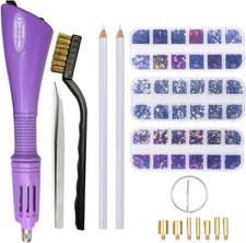 Applicatore Strass Hotfix Strumento Pietre Hot Fix con 7 Punte (Viola)