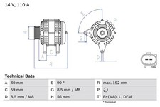 Alternator Bosch for Audi A1