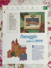 Schema punto croce Ricamo Paesaggio sotto la neve inverno quadro 