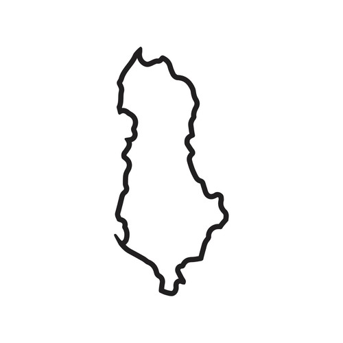 Adesivo albania outline hollow - outline,