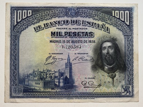 Billete 1000 pesetas 1928 - pesetas,