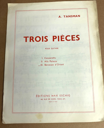Alexandre tansman trois pieces - alexandre,