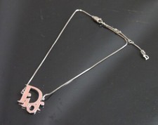 Autentica collana Christian Dior lucchetto vintage metallizzato #1355