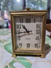 Orologio Da Tavolo Sveglia Zenith 8 Jours In Ottone Vintage Funzionante