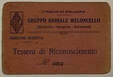 BOLOGNA GRUPPO RIONALE MELONCELLO-SARAGOZZA… TESSERA DIREZIONE SPORTIVA PNF OND
