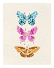 Trio di farfalle colorate arte