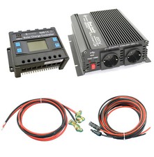 Solare Set 20A 1000 Watt Invertitore Carica Cavo per Due Modulo Solare 12V