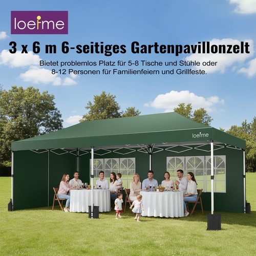 Loefme gazebo pieghevole 3x6m - gazebo,