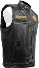 New Customized Leather Harley Davidson Motorbike vest  motocycle waiscot Black
