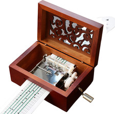 Antico Vintage Telefono Carillon in Legno 15 Note Movement Manovella Carillon DI