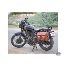 Due borse da sella per moto in pelle 2 tasche laterali marsupio laterale in p...