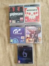 PlayStation 3 Ps3 Lotto Giochi Resident Evil 6 Uncharted 3 Gran Turismo 6 Pal...