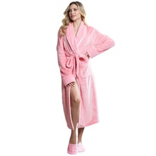 Accappatoi donna LOTUS LINEN peluche morbidi caldi pile spa soffici lunghi