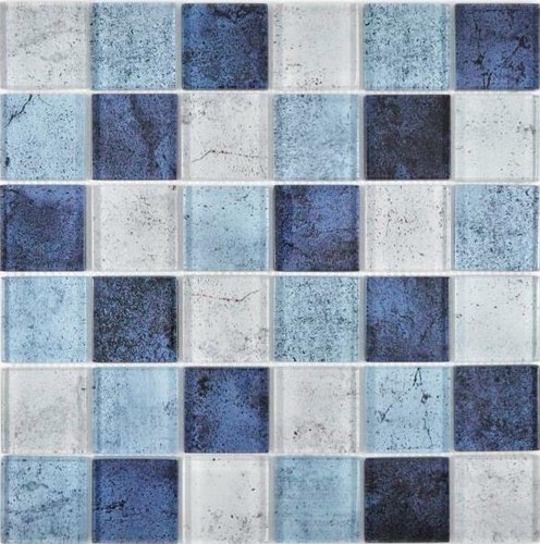 Mosaico bianco blu scuro - bianco,