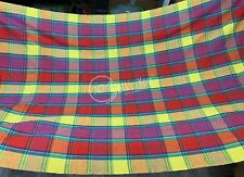 Set tovaglia + 12 tovaglioli 100% cotone colorata fantasia a quadri 250x145 cm